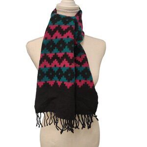 Vintage Sacha Colorful Wool Scarf Adult Lambswool Italian ITALY EUC